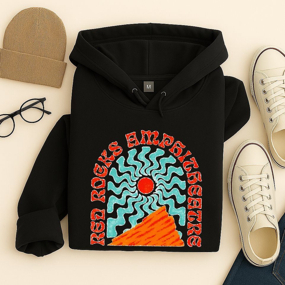 Red Rocks Amphitheater Colorado Hippie Poster Hoodie