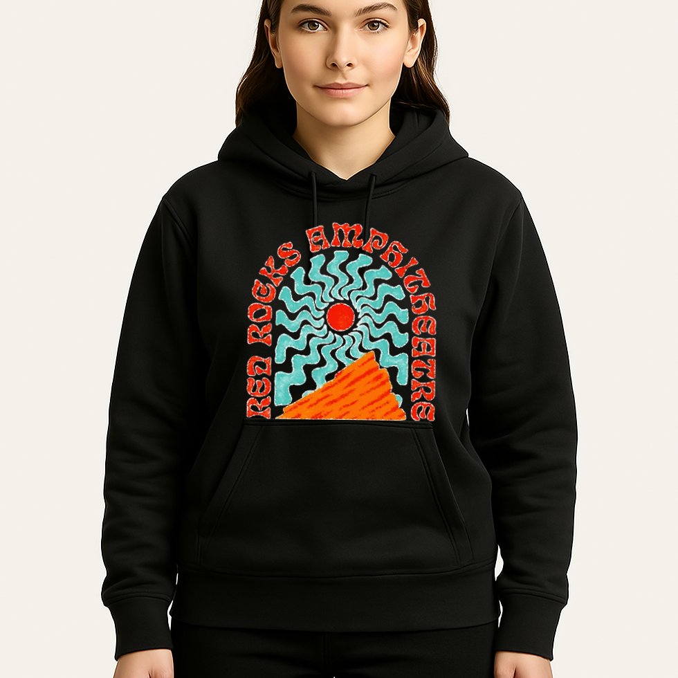 Red Rocks Amphitheater Colorado Hippie Poster Hoodie