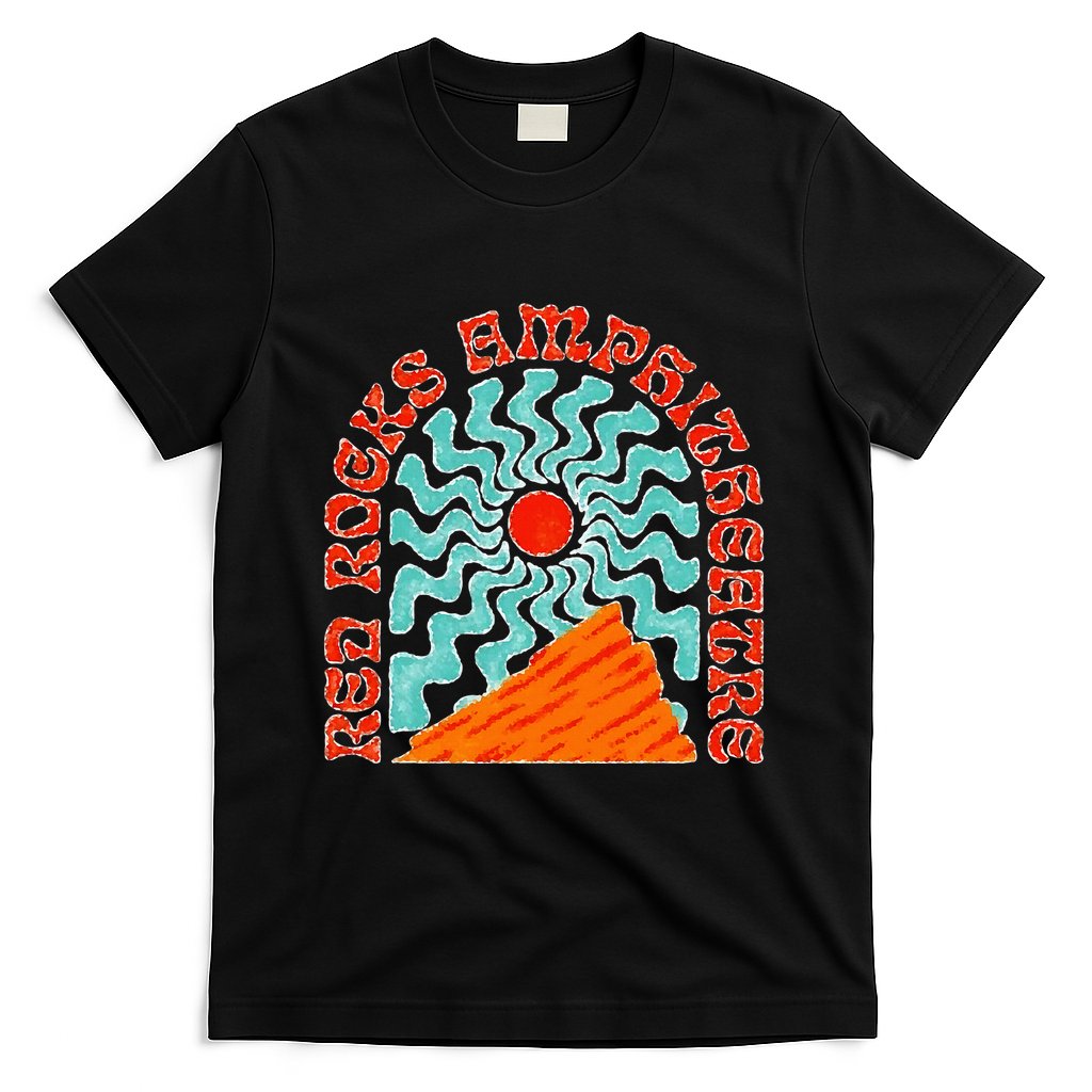 Red Rocks Amphitheater Colorado Hippie Poster T-Shirt