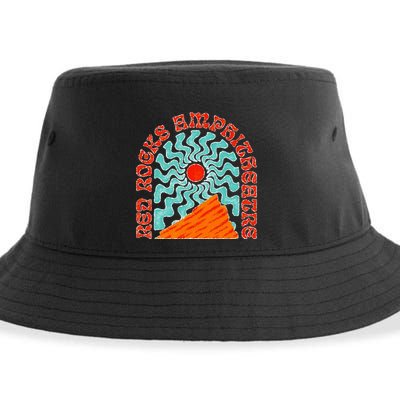 Red Rocks Amphitheater Colorado Hippie Poster Sustainable Bucket Hat