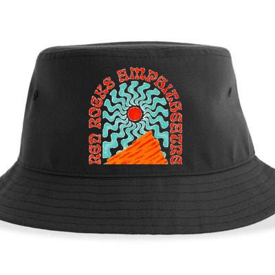 Red Rocks Amphitheater Colorado Hippie Poster Sustainable Bucket Hat