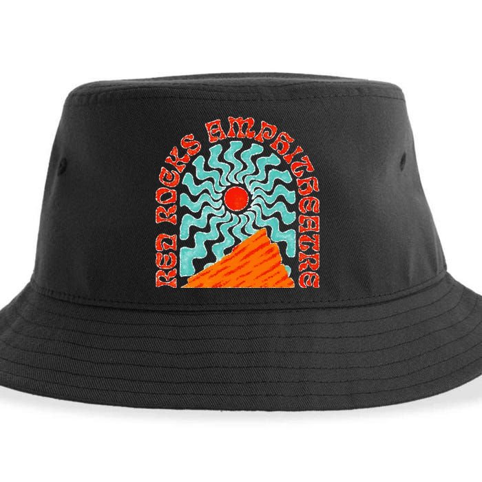 Red Rocks Amphitheater Colorado Hippie Poster Sustainable Bucket Hat