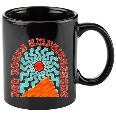 Red Rocks Amphitheater Colorado Hippie Poster 11oz C Handle Ceramic Mug