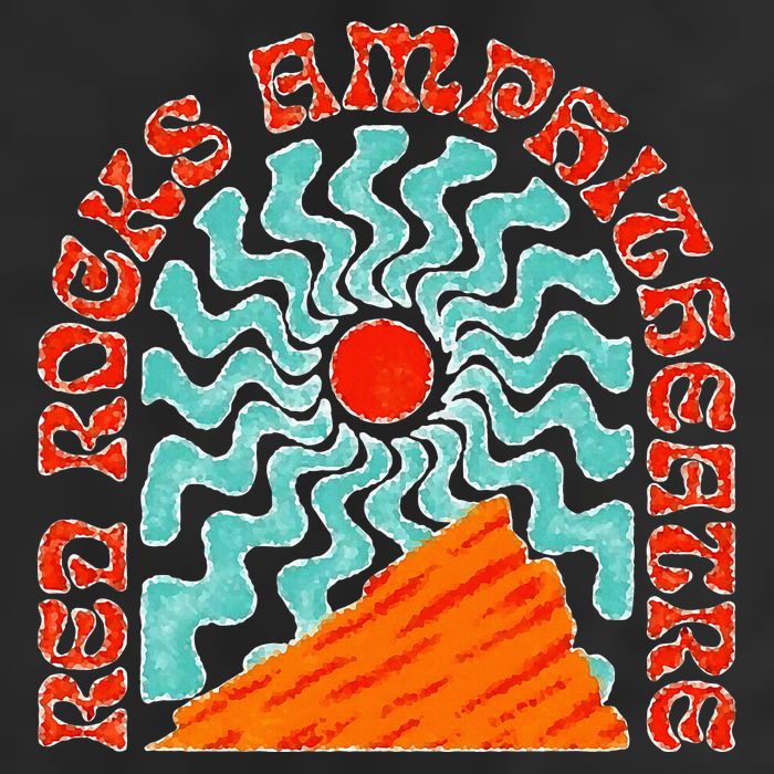 Red Rocks Amphitheater Colorado Hippie Poster Beanie