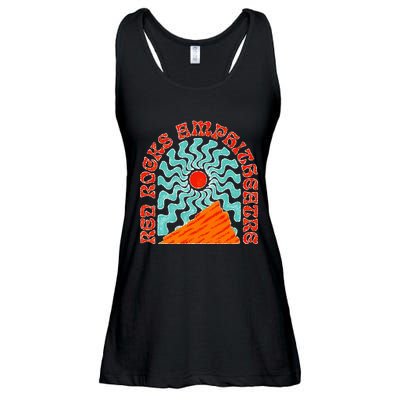 Red Rocks Amphitheater Colorado Hippie Poster Ladies Essential Flowy Tank
