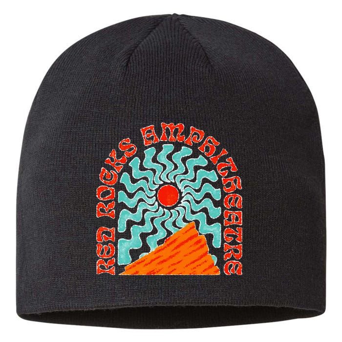 Red Rocks Amphitheater Colorado Hippie Poster Sustainable Beanie