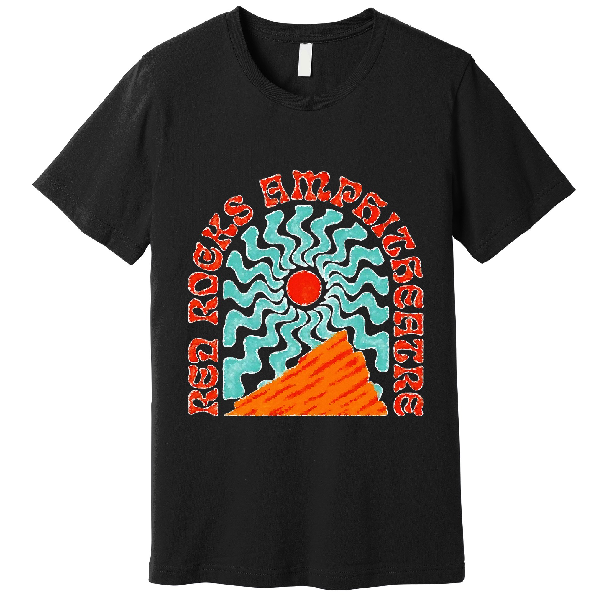 Red Rocks Amphitheater Colorado Hippie Poster Premium T-Shirt