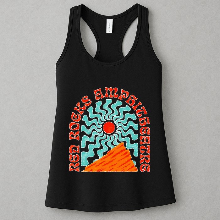 Red Rocks Amphitheater Colorado Hippie Poster Womens Tank Top