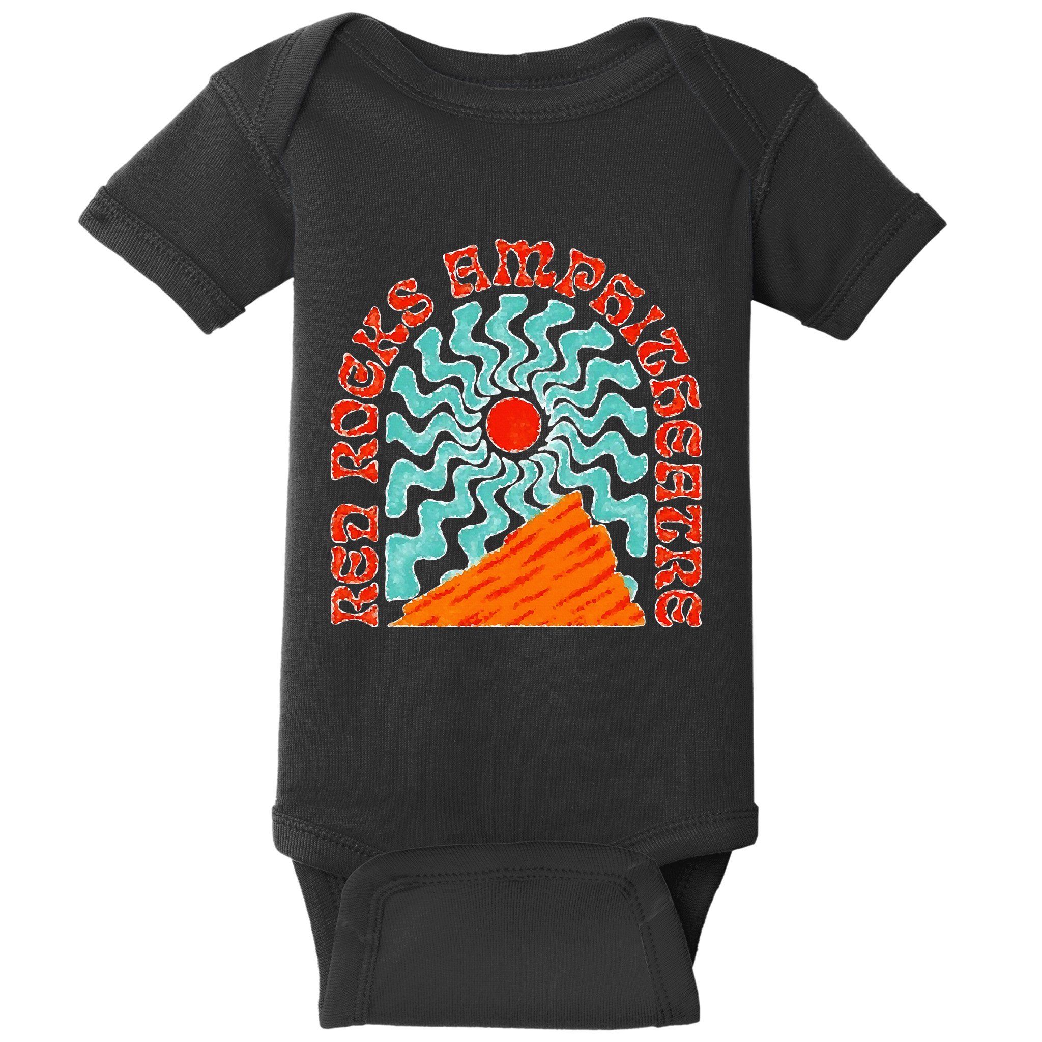 Red Rocks Amphitheater Colorado Hippie Poster Baby Bodysuit