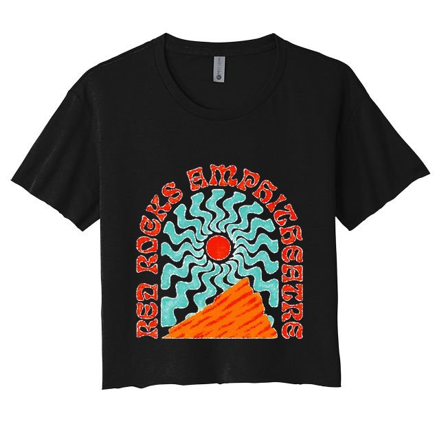 Red Rocks Amphitheater Colorado Hippie Poster Crop Top
