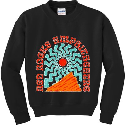 Red Rocks Amphitheater Colorado Hippie Poster Kids Sweatshirt
