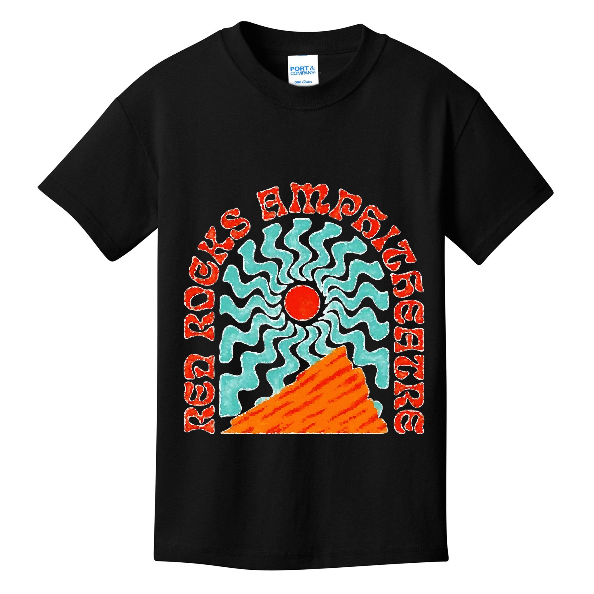 Red Rocks Amphitheater Colorado Hippie Poster Kids T-Shirt