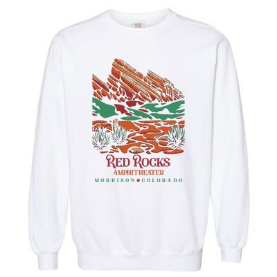 Red Rocks Amphitheater Morrison Colorado Poster Art Garment-Dyed Sweatshirt