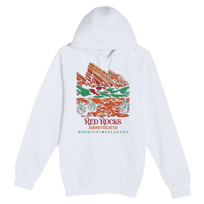 Red Rocks Amphitheater Morrison Colorado Poster Art Premium Pullover Hoodie