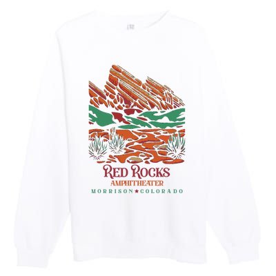 Red Rocks Amphitheater Morrison Colorado Poster Art Premium Crewneck Sweatshirt