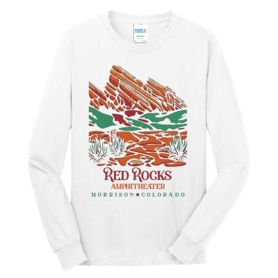 Red Rocks Amphitheater Morrison Colorado Poster Art Tall Long Sleeve T-Shirt