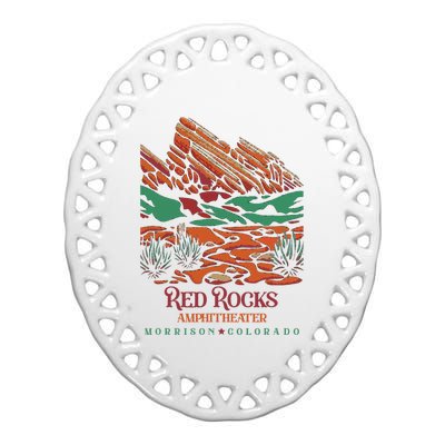 Red Rocks Amphitheater Morrison Colorado Poster Art Ceramic Oval Ornament