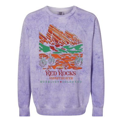 Red Rocks Amphitheater Morrison Colorado Poster Art Colorblast Crewneck Sweatshirt