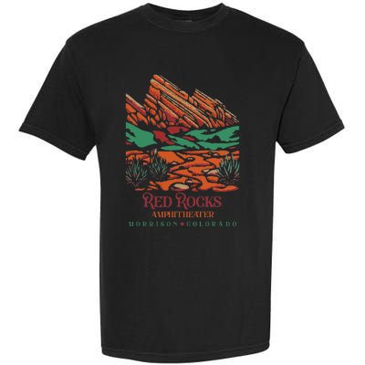 Red Rocks Amphitheater Morrison Colorado Poster Art Garment-Dyed Heavyweight T-Shirt