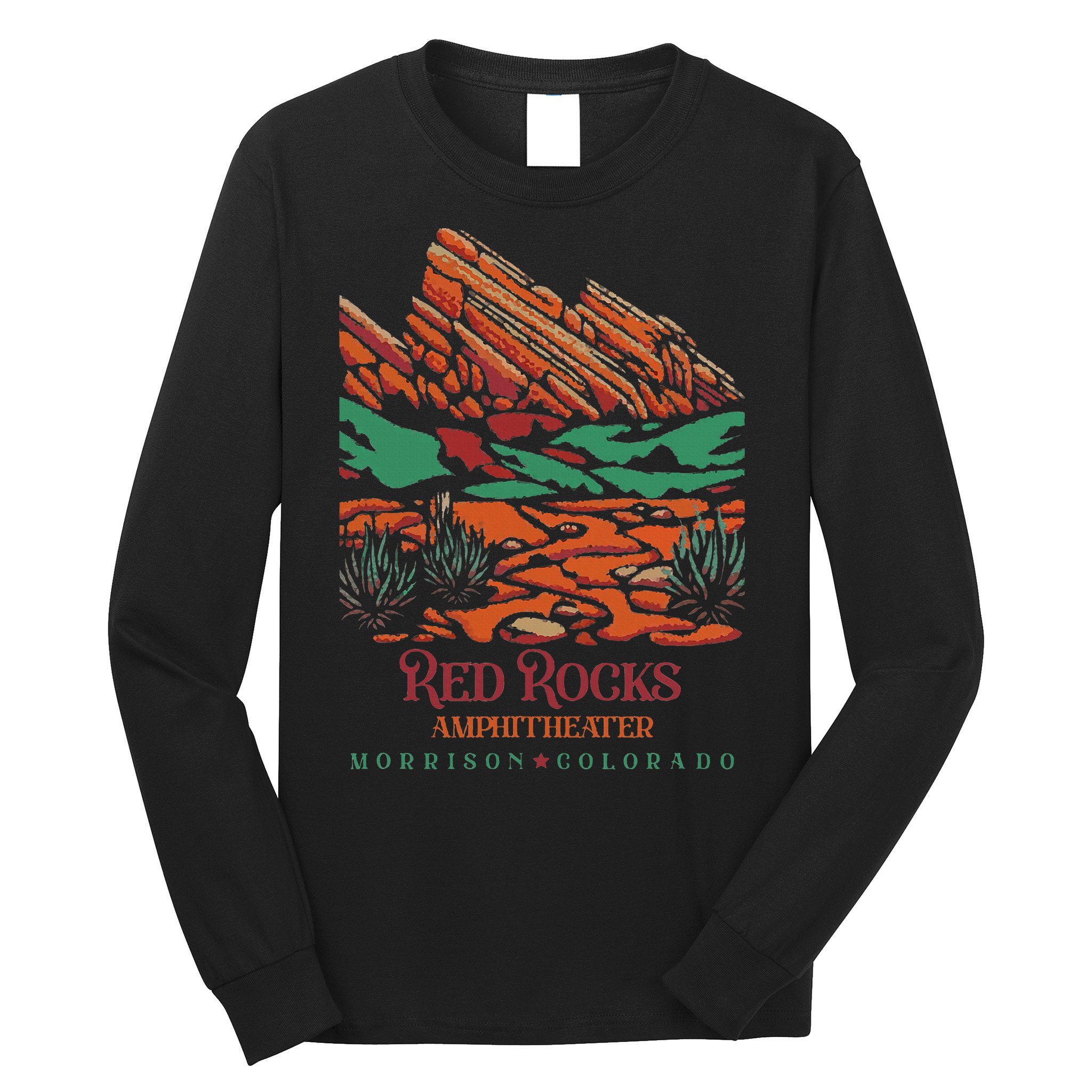 Red Rocks Amphitheater Morrison Colorado Poster Art Long Sleeve Shirt
