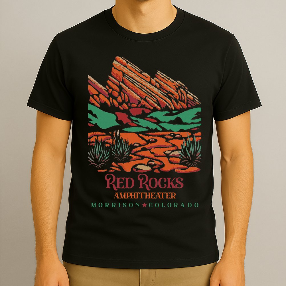 Red Rocks Amphitheater Morrison Colorado Poster Art T-Shirt