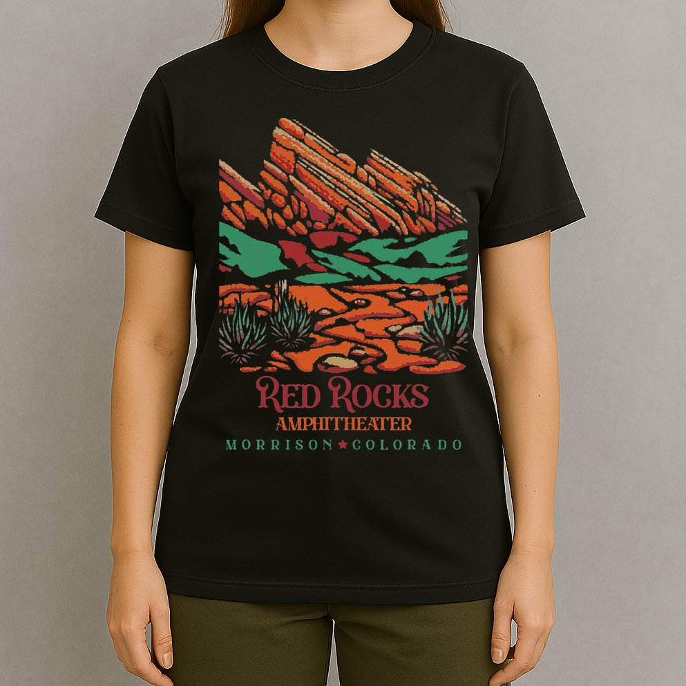 Red Rocks Amphitheater Morrison Colorado Poster Art T-Shirt