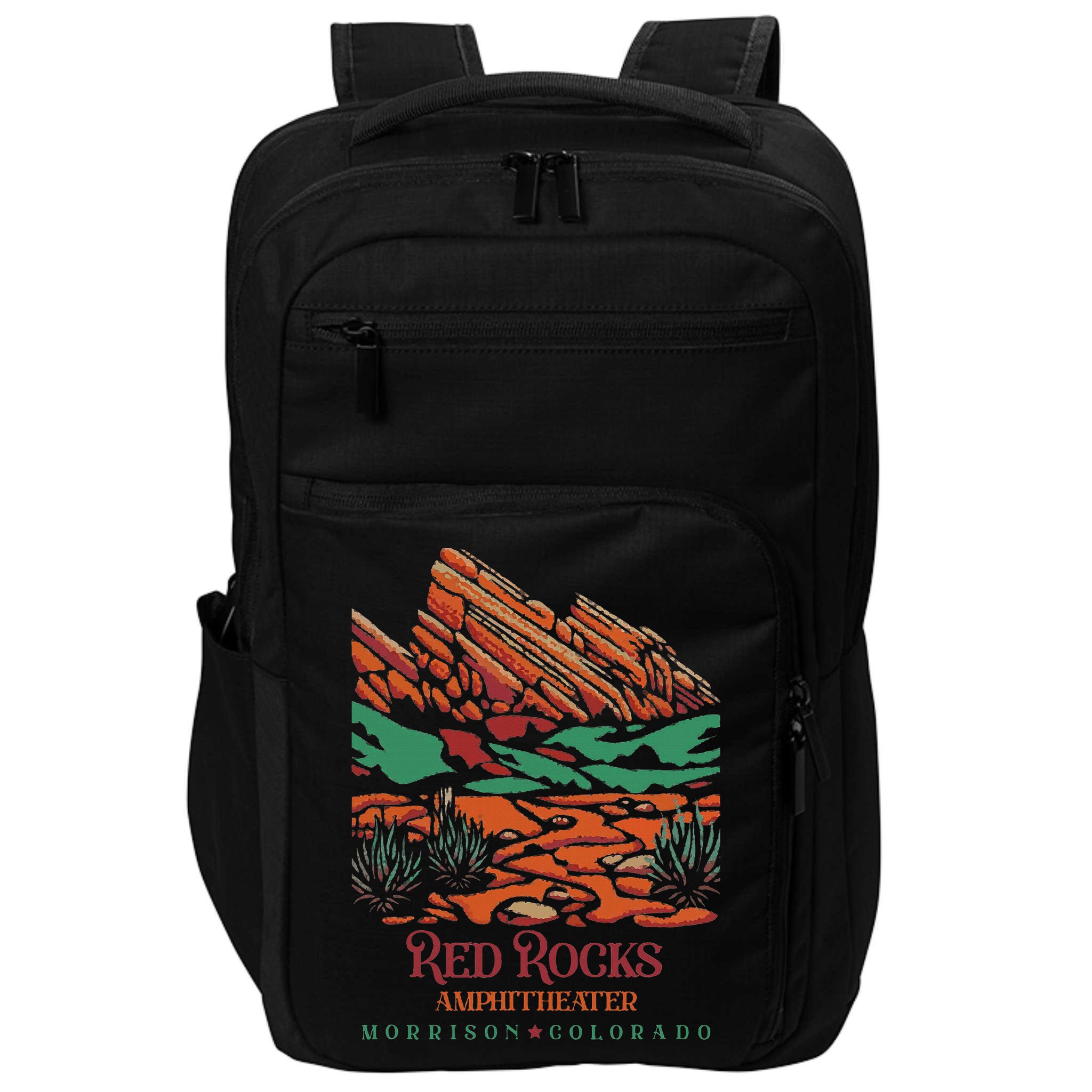 Red Rocks Amphitheater Morrison Colorado Poster Art Impact Tech Backpack