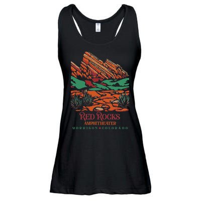 Red Rocks Amphitheater Morrison Colorado Poster Art Ladies Essential Flowy Tank