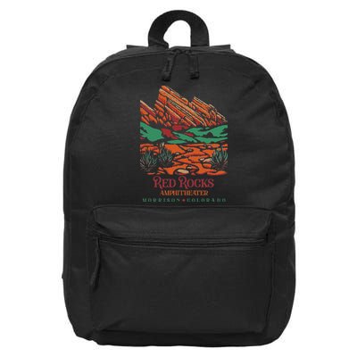 Red Rocks Amphitheater Morrison Colorado Poster Art 16 in Basic Backpack