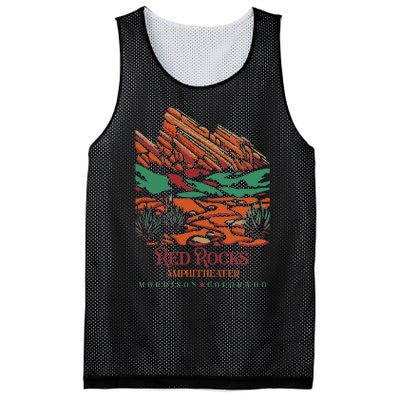 Red Rocks Amphitheater Morrison Colorado Poster Art Mesh Reversible Basketball Jersey Tank