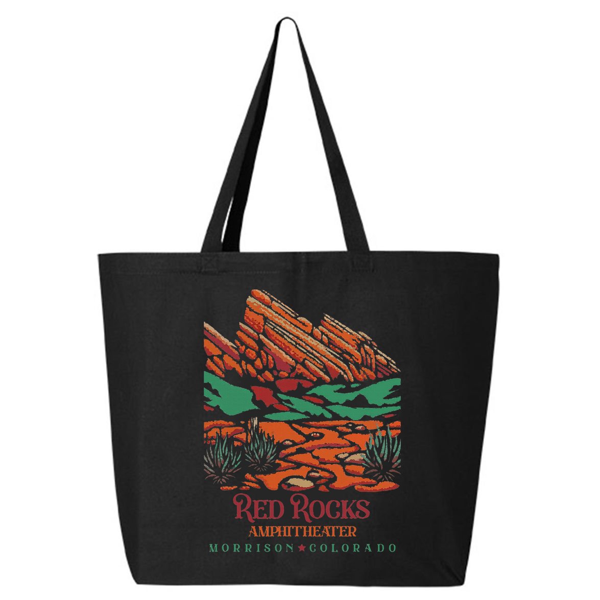 Red Rocks Amphitheater Morrison Colorado Poster Art 25L Jumbo Tote