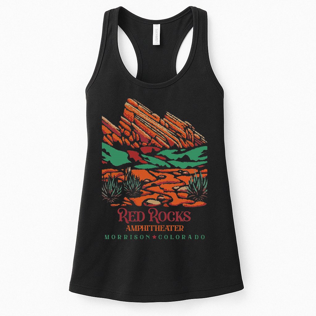 Red Rocks Amphitheater Morrison Colorado Poster Art Womens Tank Top