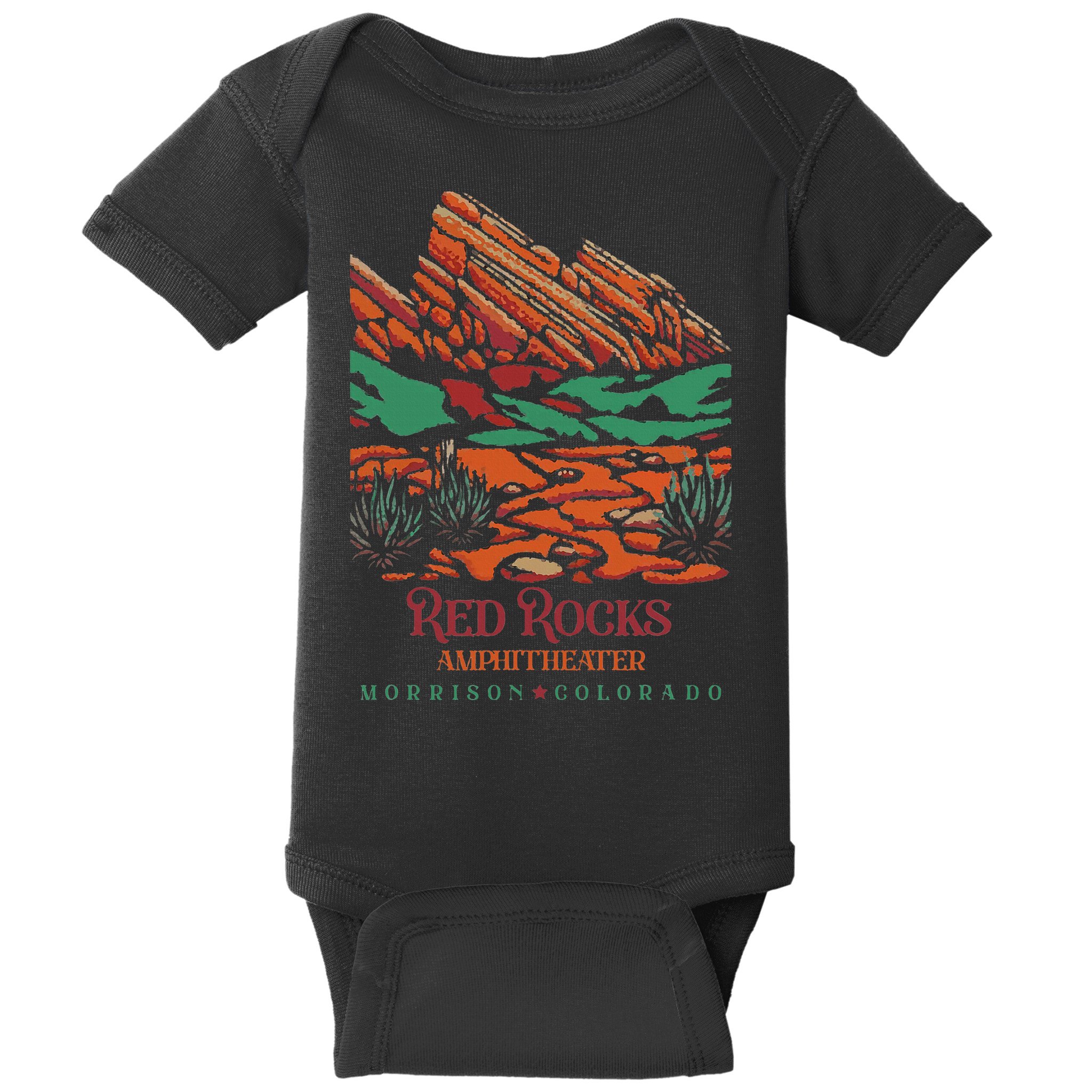 Red Rocks Amphitheater Morrison Colorado Poster Art Baby Bodysuit