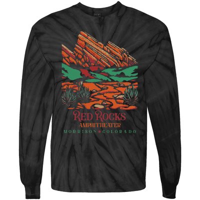 Red Rocks Amphitheater Morrison Colorado Poster Art Tie-Dye Long Sleeve Shirt