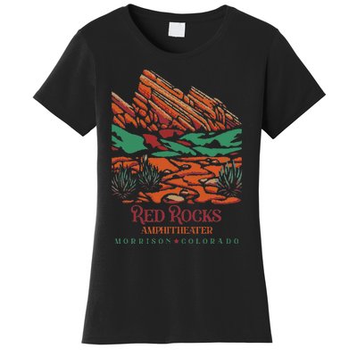 Red Rocks Amphitheater Morrison Colorado Poster Art Women's T-Shirt