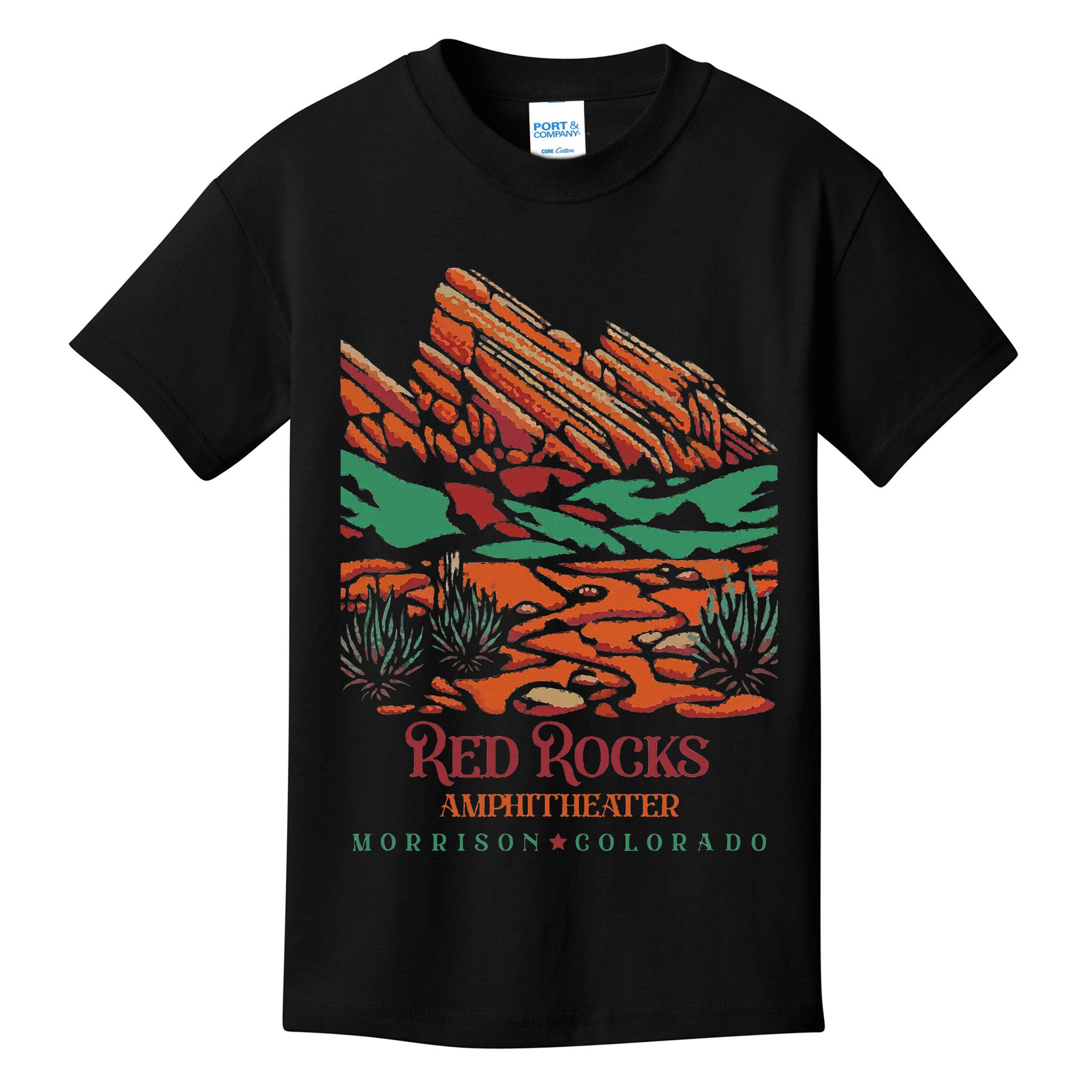 Red Rocks Amphitheater Morrison Colorado Poster Art Kids T-Shirt