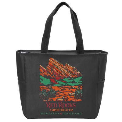 Red Rocks Amphitheater Morrison Colorado Poster Art Zip Tote Bag
