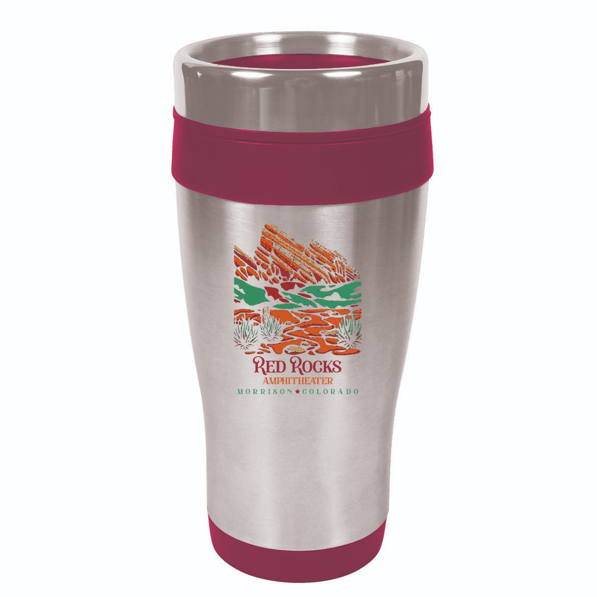 Red Rocks Amphitheater Morrison Colorado Poster Art 16oz Travel Tumbler