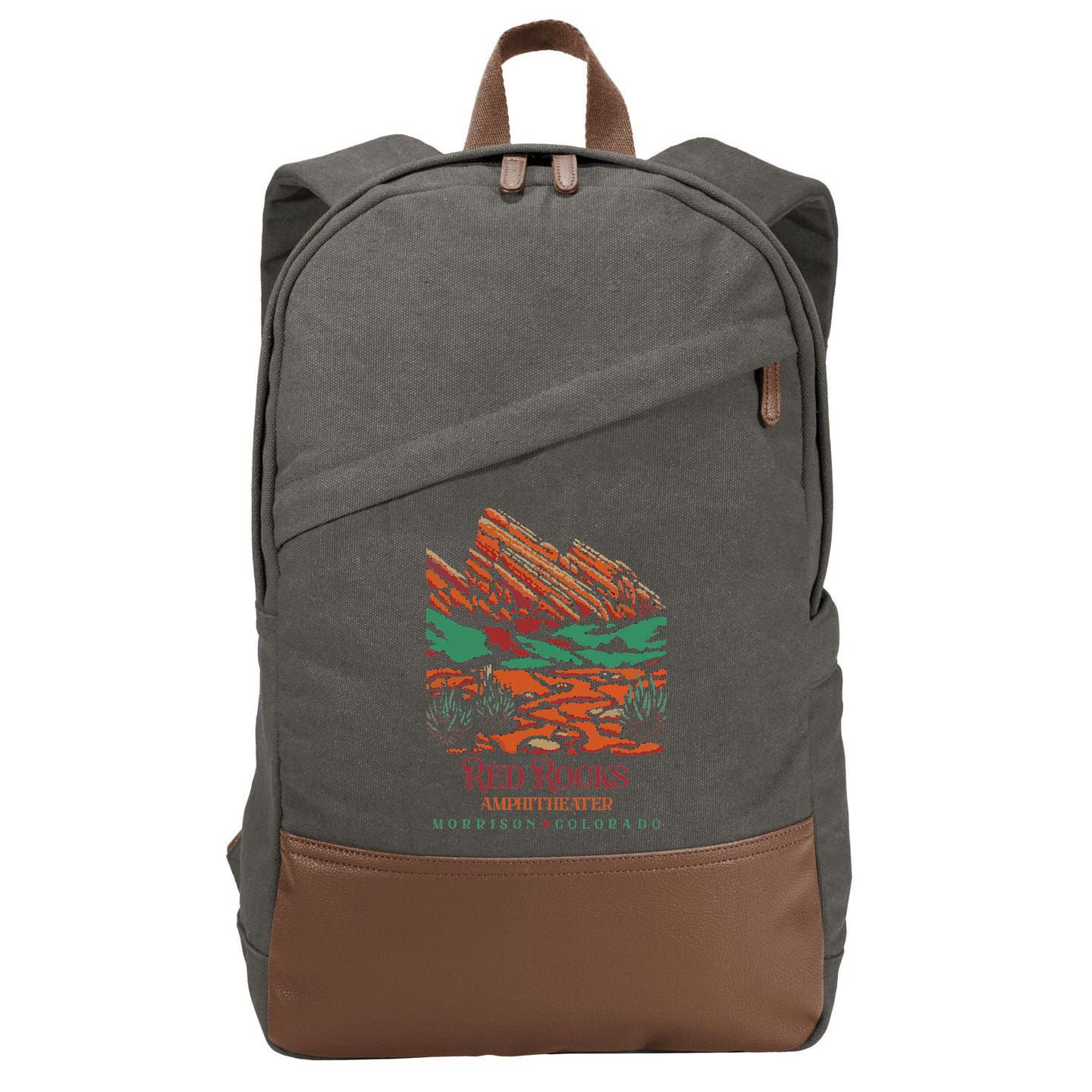 Red Rocks Amphitheater Morrison Colorado Poster Art Cotton Canvas Backpack