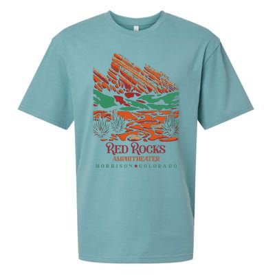 Red Rocks Amphitheater Morrison Colorado Poster Art Sueded Cloud Jersey T-Shirt