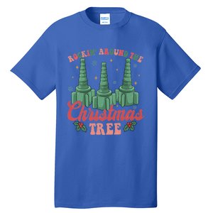 Retro Rockin Around The Christmas Tree Respiratory Therapist Gift Tall T-Shirt