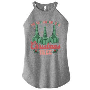 Retro Rockin Around The Christmas Tree Respiratory Therapist Gift Women's Perfect Tri Rocker Tank