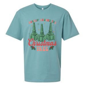 Retro Rockin Around The Christmas Tree Respiratory Therapist Gift Sueded Cloud Jersey T-Shirt