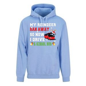 Reindeer Ran Away Now I Drive A School Bus Xmas Santa Driver Unisex Surf Hoodie