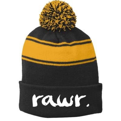 RAWR Stripe Pom Pom Beanie