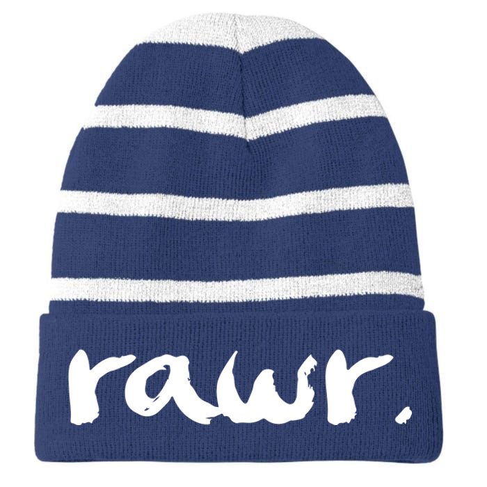 RAWR Striped Beanie with Solid Band