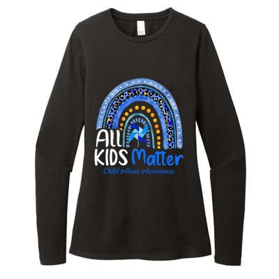 Retro Rainbow All Matter Pinwheel Child Abuse Awareness Womens CVC Long Sleeve Shirt