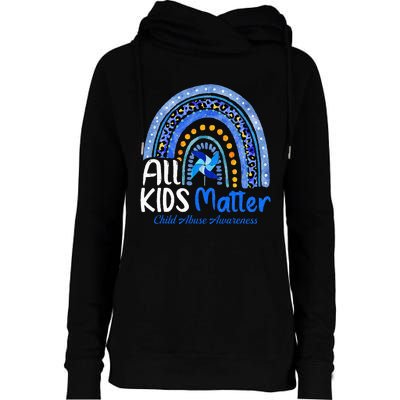 Retro Rainbow All Matter Pinwheel Child Abuse Awareness Womens Funnel Neck Pullover Hood