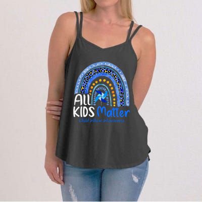 Retro Rainbow All Matter Pinwheel Child Abuse Awareness Women's Strappy Tank