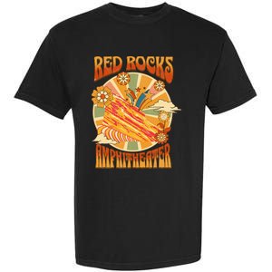 Red Rocks Amphitheater Colorado Hippie Poster Garment-Dyed Heavyweight T-Shirt